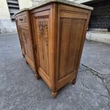 Solid wood carved sideboard with marble top, Art Nouveau style