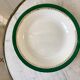 hollow dish Digoin Sarreguemines model "Martine" green and golden 50s