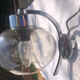 2 appliques globe, verre fumé