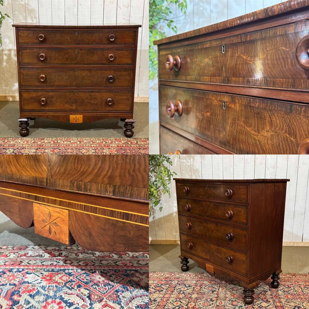 Victorian English commode from the 19th century in mahogany.