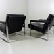 Hein Salomonson black leather lounge chairs 1968