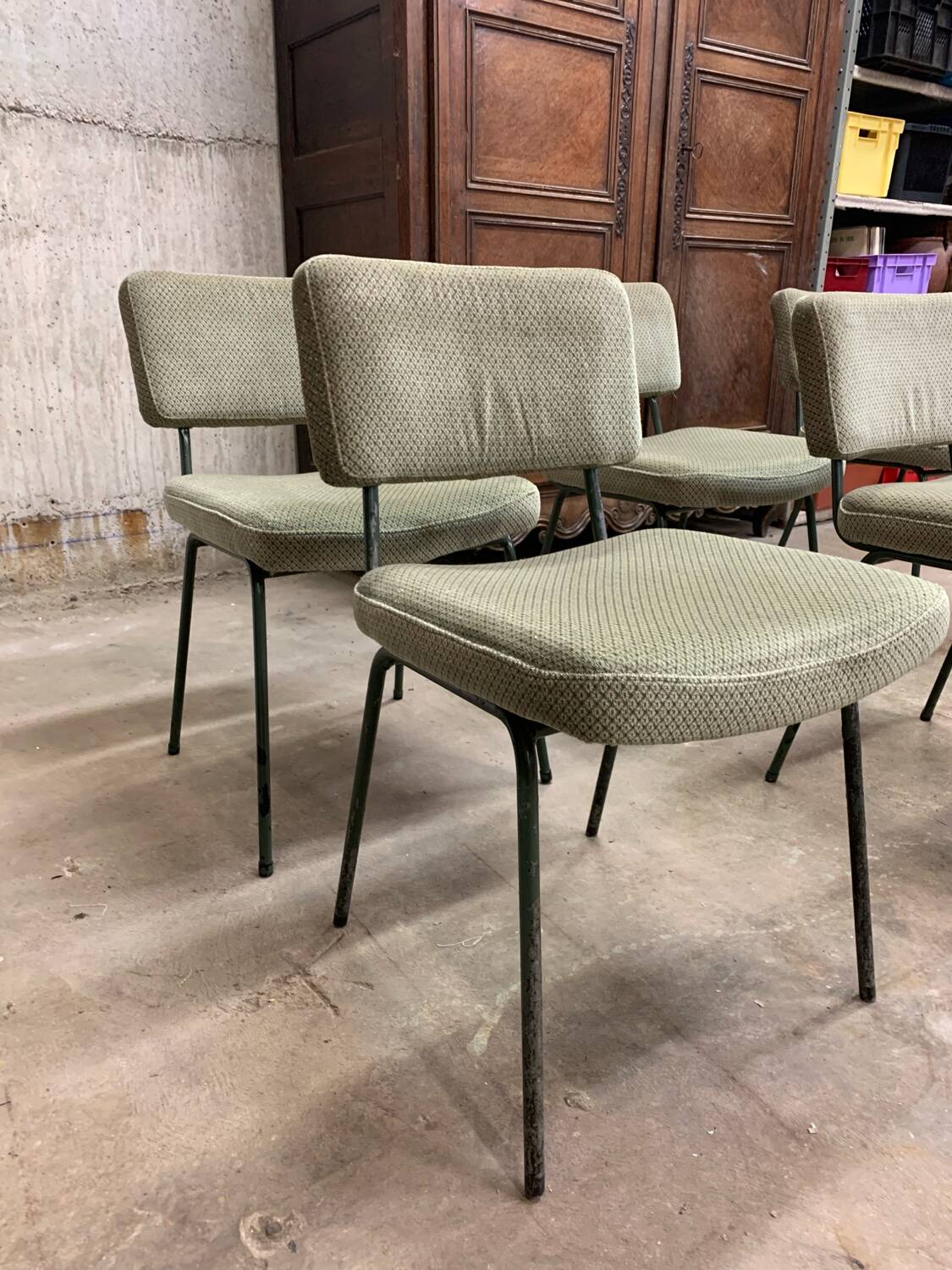 6 Chaises Design André Simard Airborne Vintage