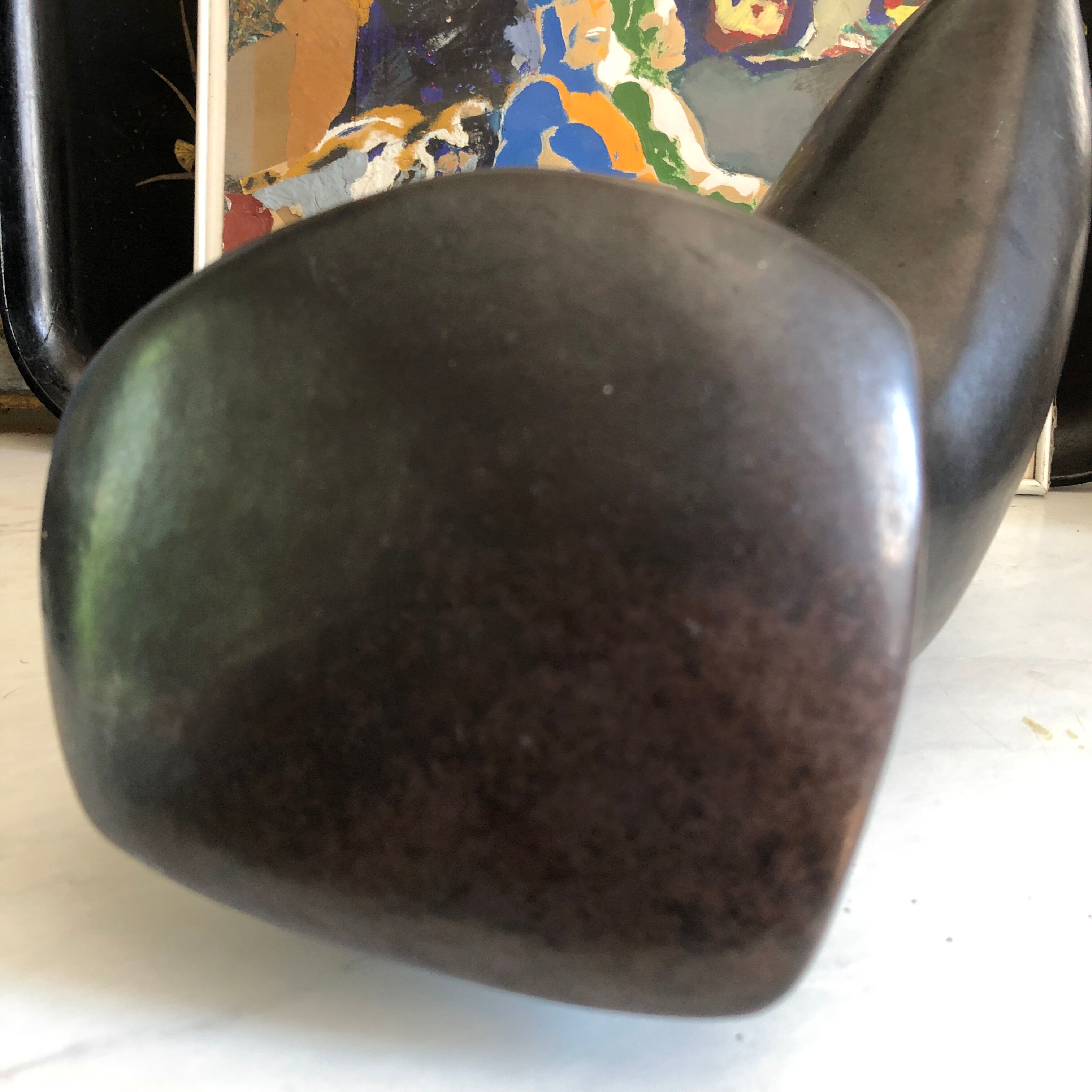 Black Ceramic/Female Nude/signed Tim Orr 1961/Mid century/Vintage