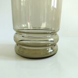 Vase smoked blown glass silver border 50/60