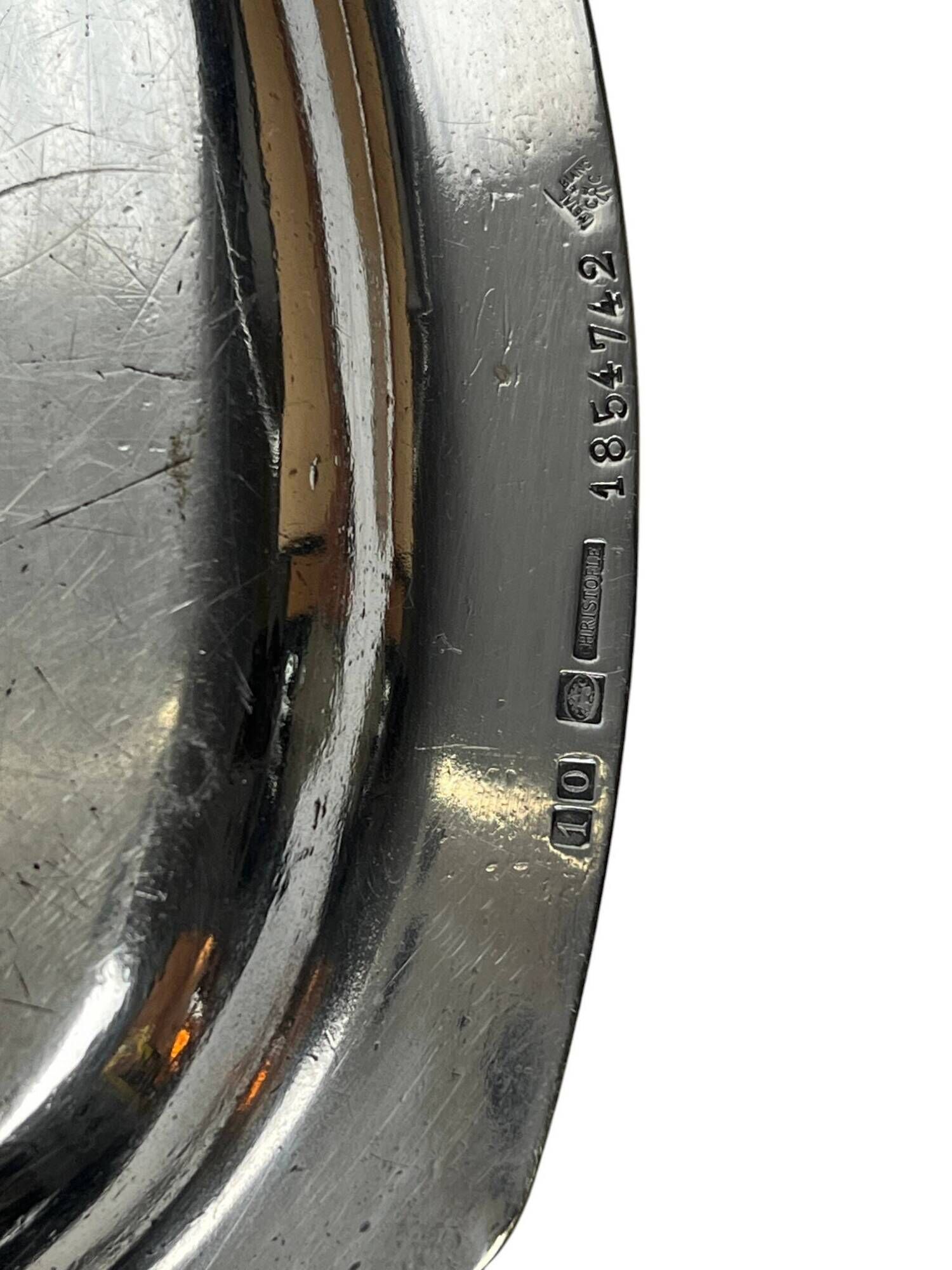 Small Christofle silver-plated tray with coat of arms from the 20th century.