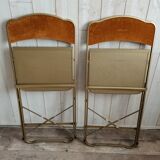 Deux chaises velours or