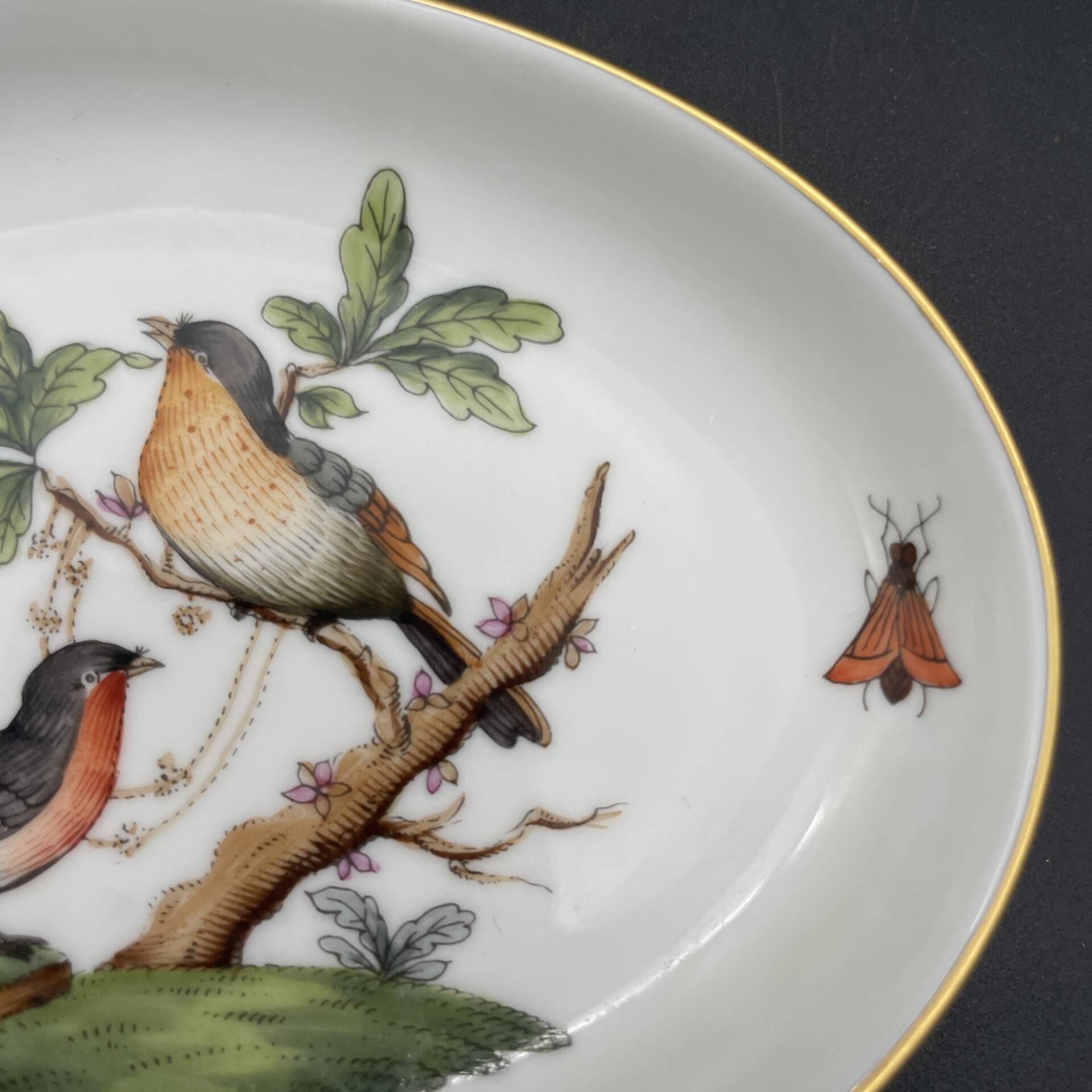 Small oval dish Herend Rothschild Birds – painted porcelain
