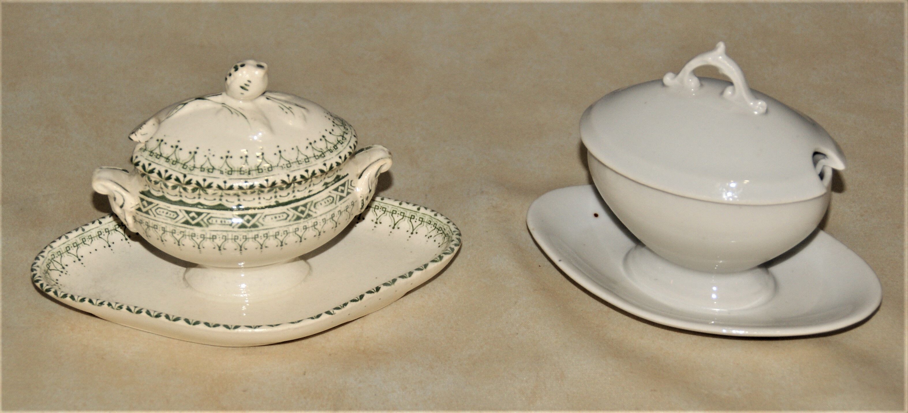 Two old mustard dishes