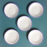 Set of 5 coffee cups and saucers in fine porcelain