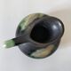 Ceramic pitcher Thulin Belgium flamed green black enamel