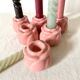 6 bougeoirs boutons de roses, années 80