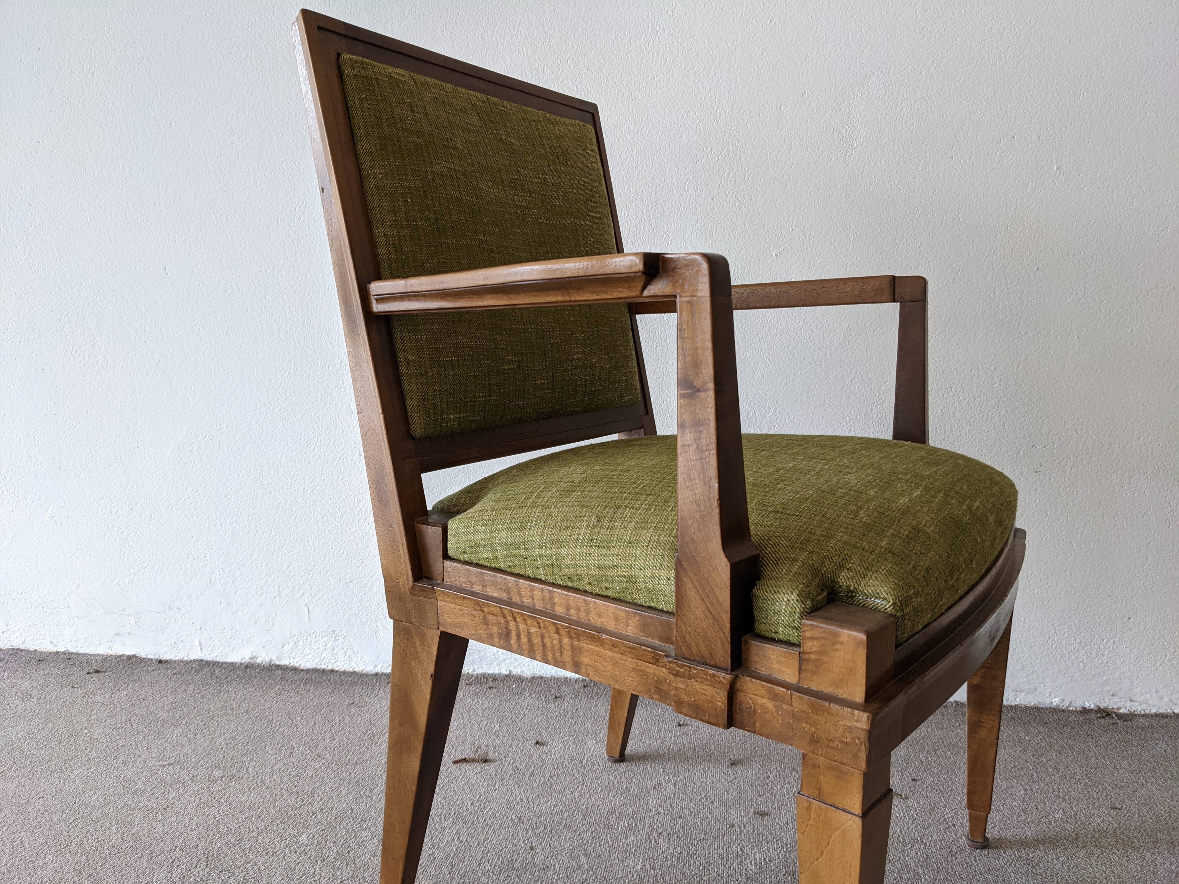 4 walnut bridges armchairs