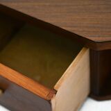 Table de chevet murale scandinave en acajou avec boutons en bakélite