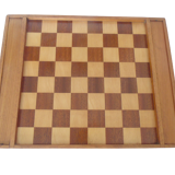 Wooden checkers and marquetry with storage