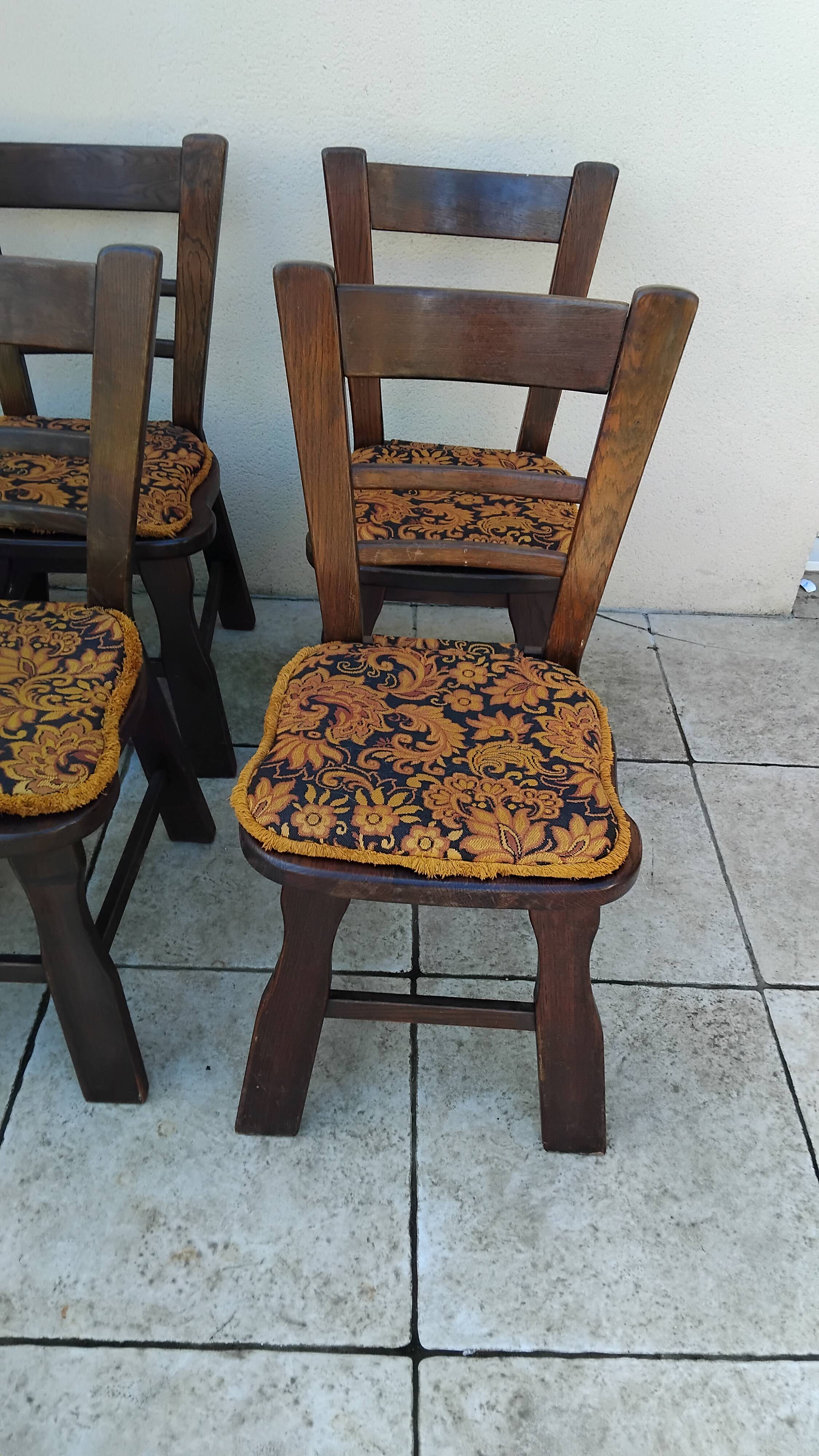 6 vintage brutalist chairs from the 1950s.