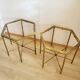 Paire de tables basses en faux bambou dans le goût de Bagues ca.1960.