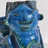 Aldo Londi for Bitossi Rimini Blu Ceramic Plant Centaur Sculpture, Italy, 1