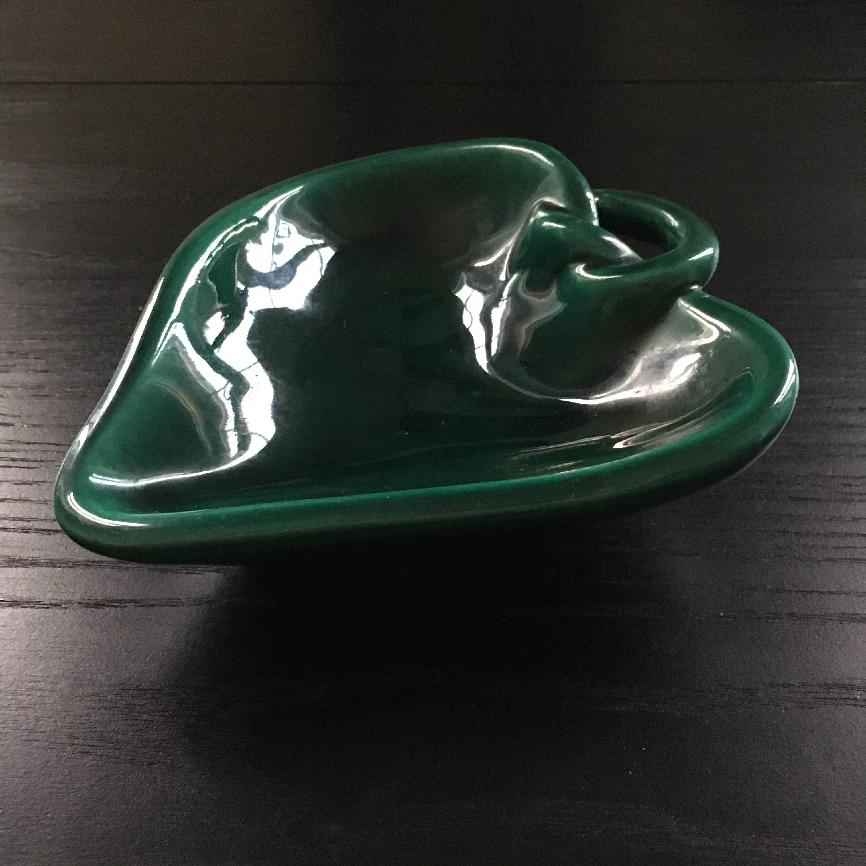 Green earthenware bowl