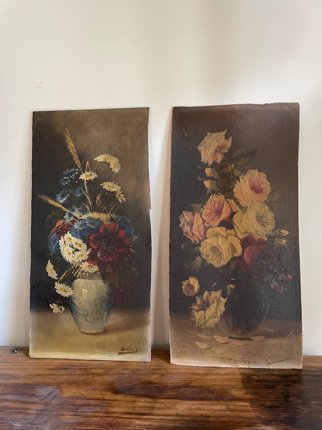 Two oil paintings on panels