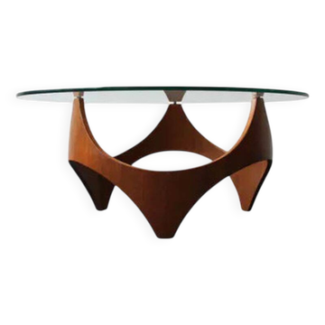 Table basse moderniste attribuée à HP Glass, États-Unis, 1960