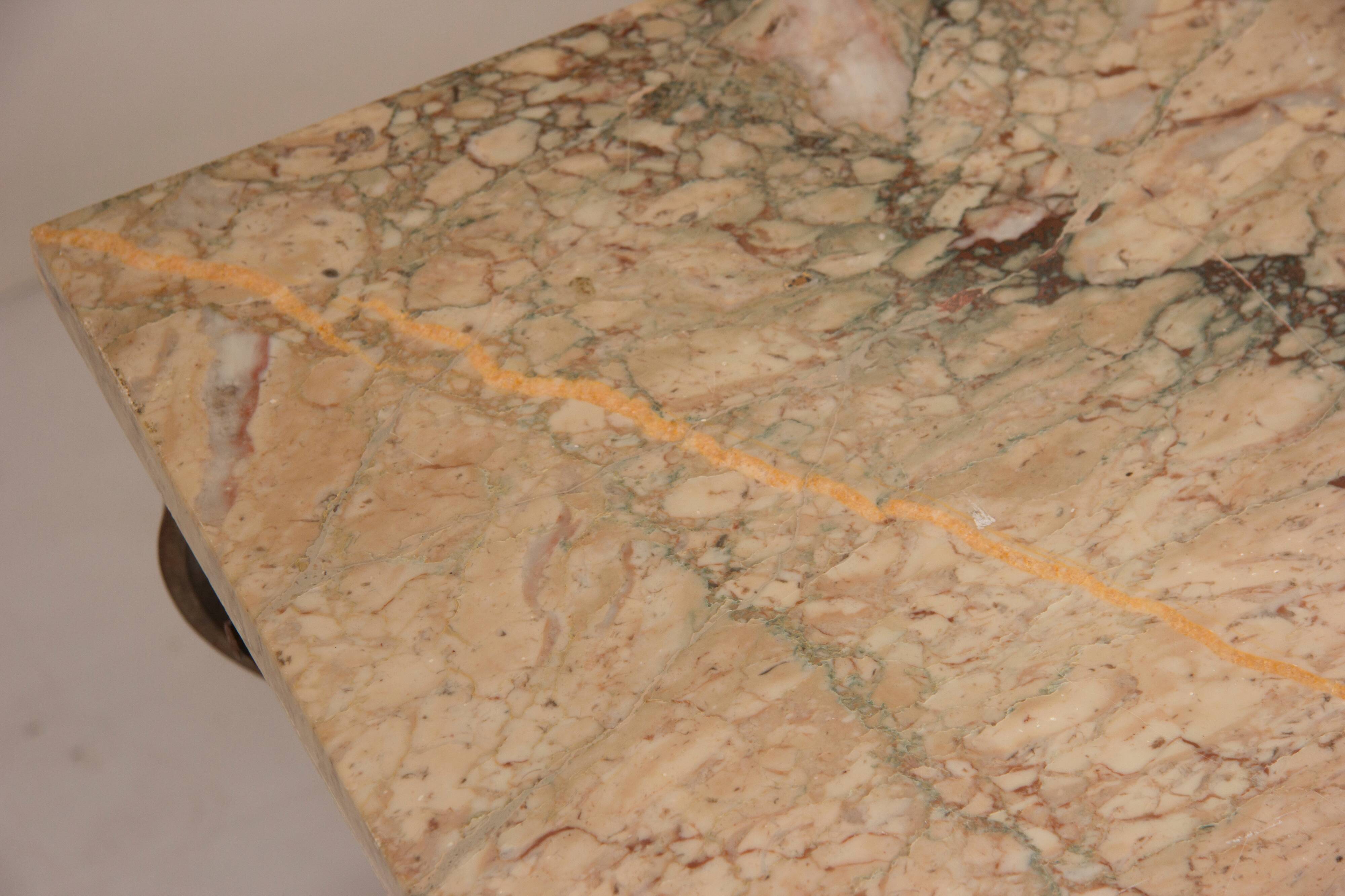 Art Deco marble top table by Piquet Lyon