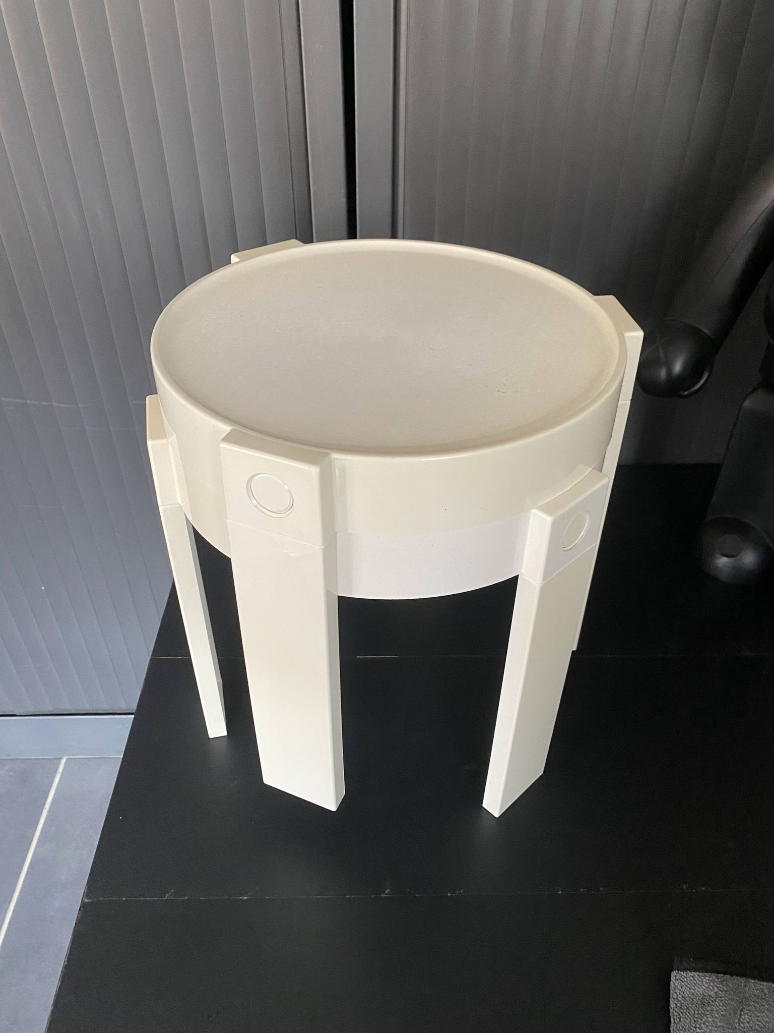 Paire de tables basse appoint chevet gigogne ronde Marc Held pour Prisunic
