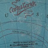 Vintage 1970s Taride tripod globe with gilded glass world map - 23 cm