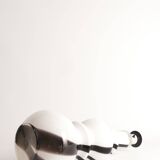 Sculptural Art Glass Murano Style Table Lamp, Black & White, 1960s