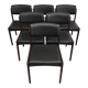 Set of 6 Mid Century Modern chairs in rosewood and leather by Bramin.
