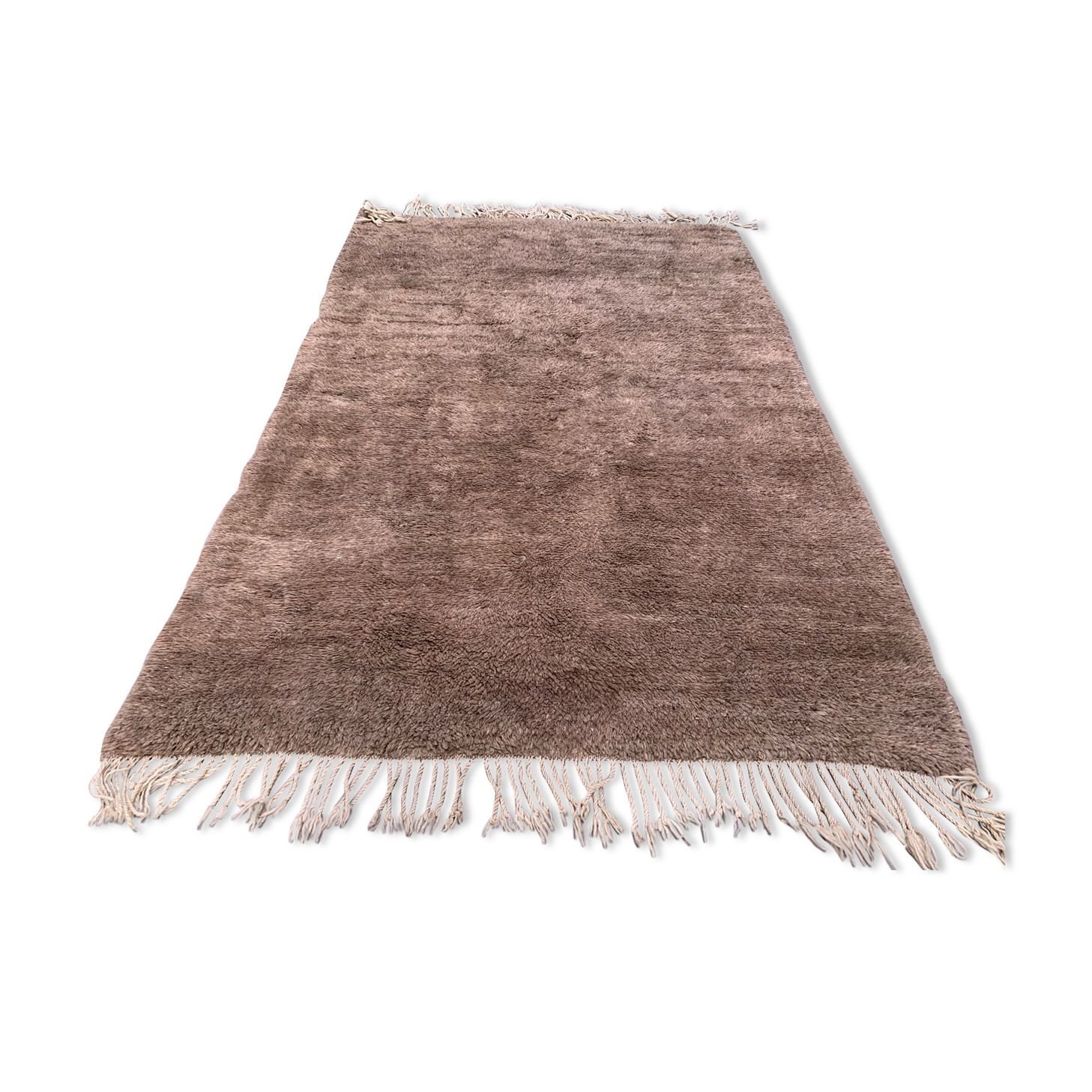Vintage turkish camel hair rug 200x133 cm turkish carpet beige, medium