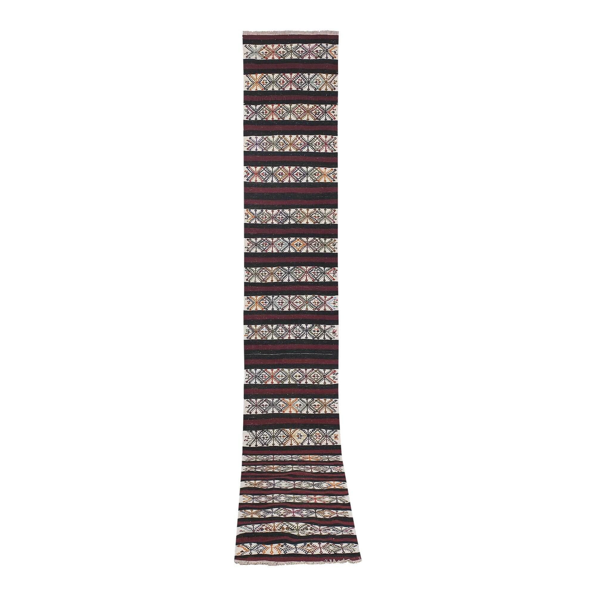 Vintage Turkish hallway rug 69x465 cm