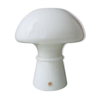Vintage glass mushroom table lamp, Danish design Odreco, eighties