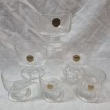 6 verres cristal, modèle New Line, 1980