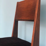 Oak Art Deco Design Chairs By J.A. Muntendam For L.O.V. Oosterbeek 1920s Set of 2