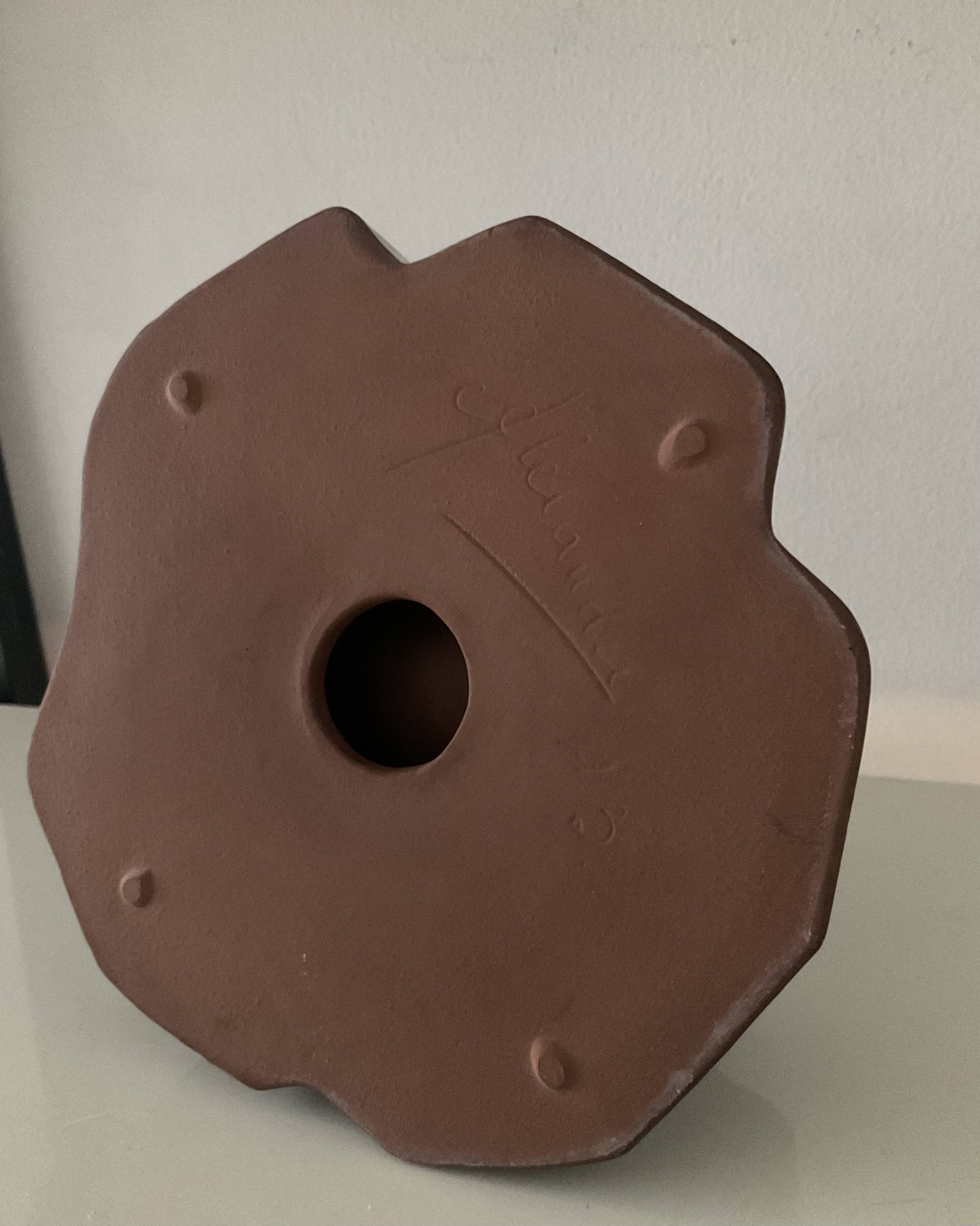 Vintage glazed terracotta ashtray