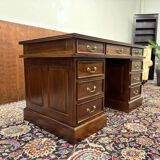 Classic English Desk with Green Leather