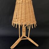 Lampe avec câble tissu neuf 2 M, osier provençal
