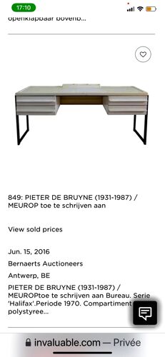 Bureau de Pieter de Bruyne 1970 meurop