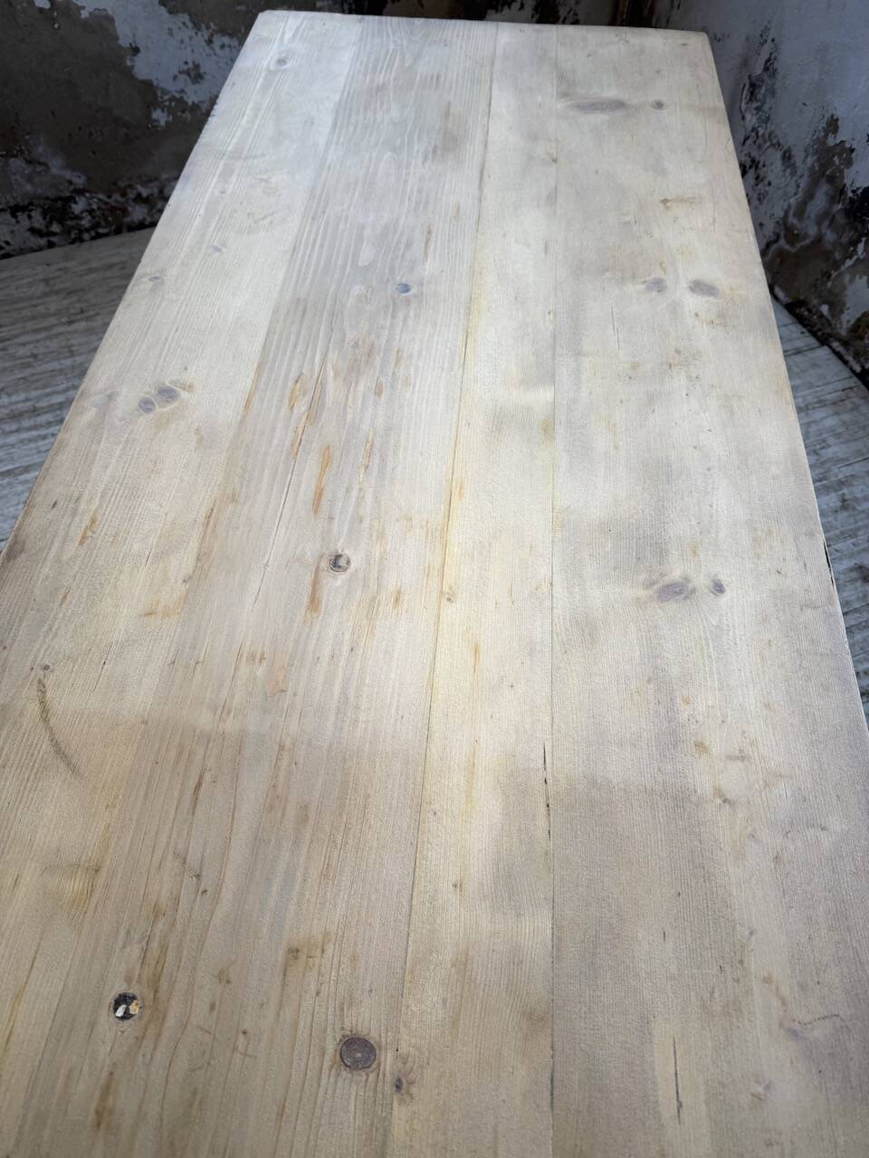 Table de ferme en pin et chêne