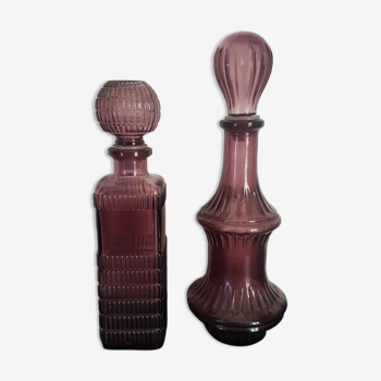 Amethyst glass carafons