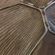 Vintage 1970's coffee table in chrome steel wire and smoked glass