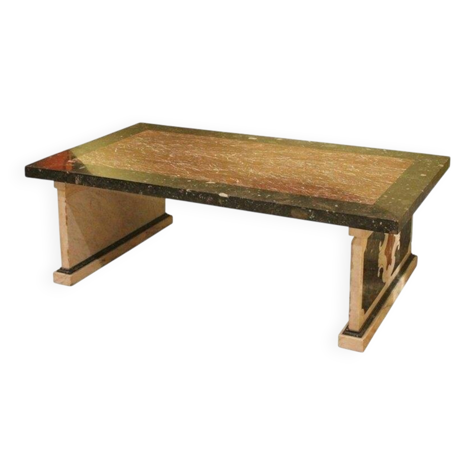 20th Century Italian Polychromed Rectangular Marble Coffee or Cocktail Table