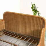 Vintage rattan sofa bed