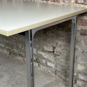 Vintage desk table 1975 in aluminum and melanin by albert rosselli for facomet