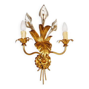 Grand appliqué en feuille dorée 'Callas' des années 1960 par Hans Kögl.