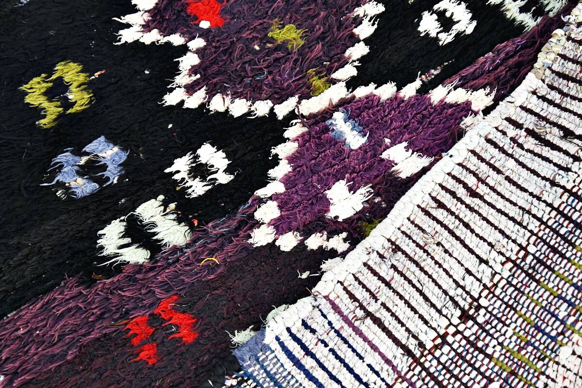 Vintage Moroccan Berber Boucherouite rug 205 x 87 cm (Perfect condition)