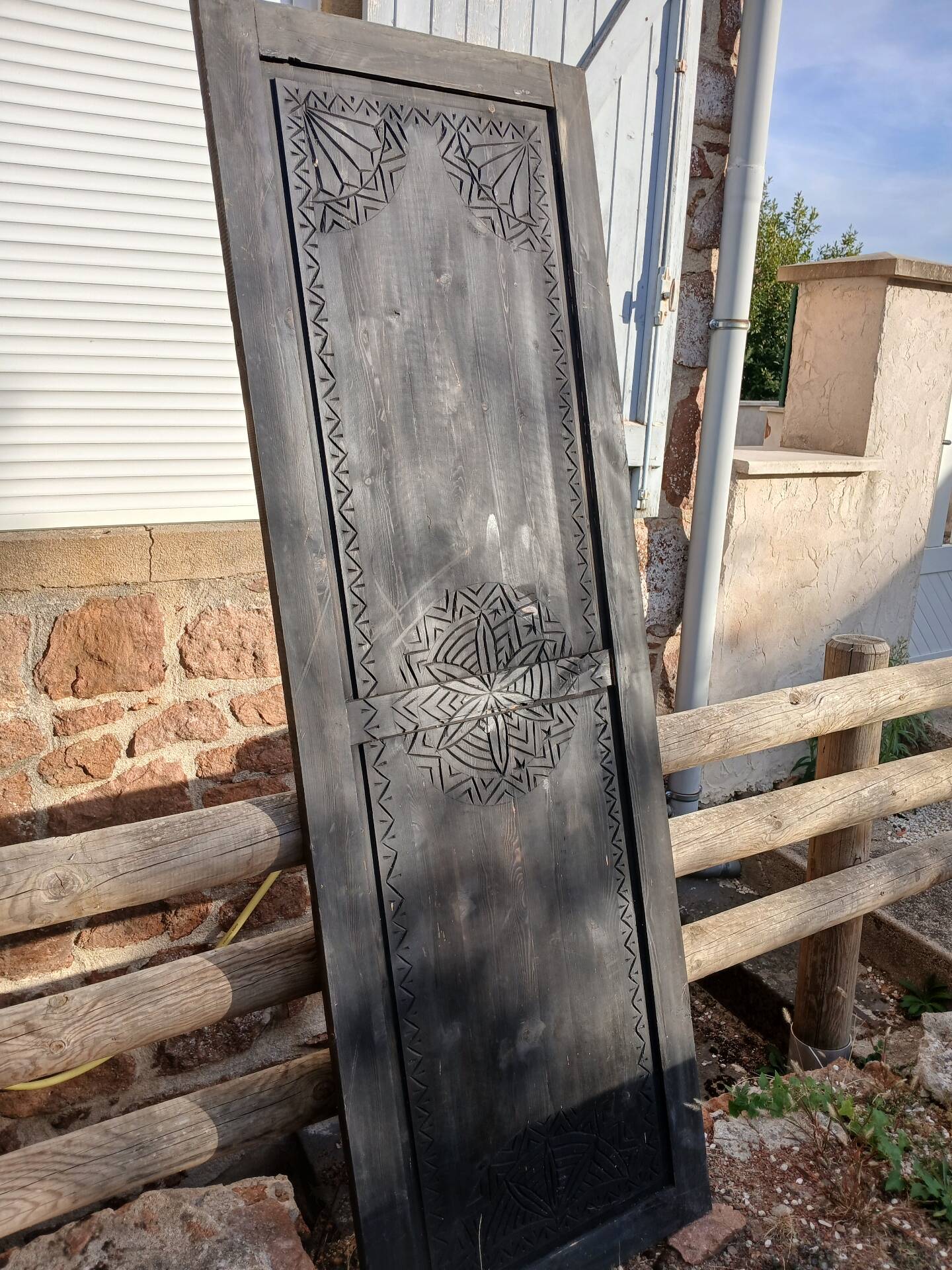 3 doors/old carved wooden panels