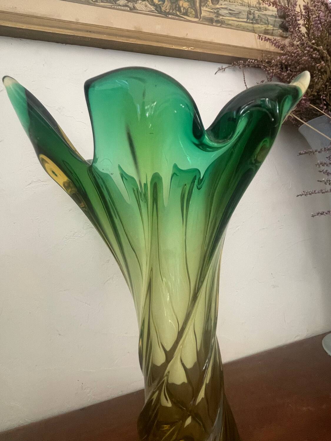 Old two-tone Murano glass vase 1960