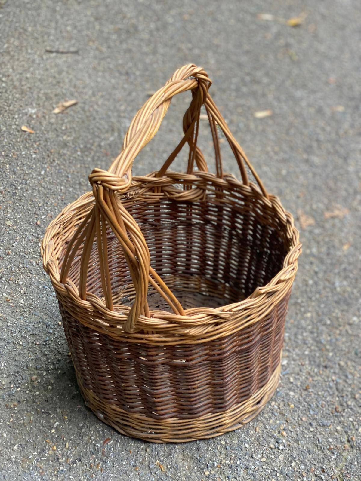 Vintage rattan and wicker basket
