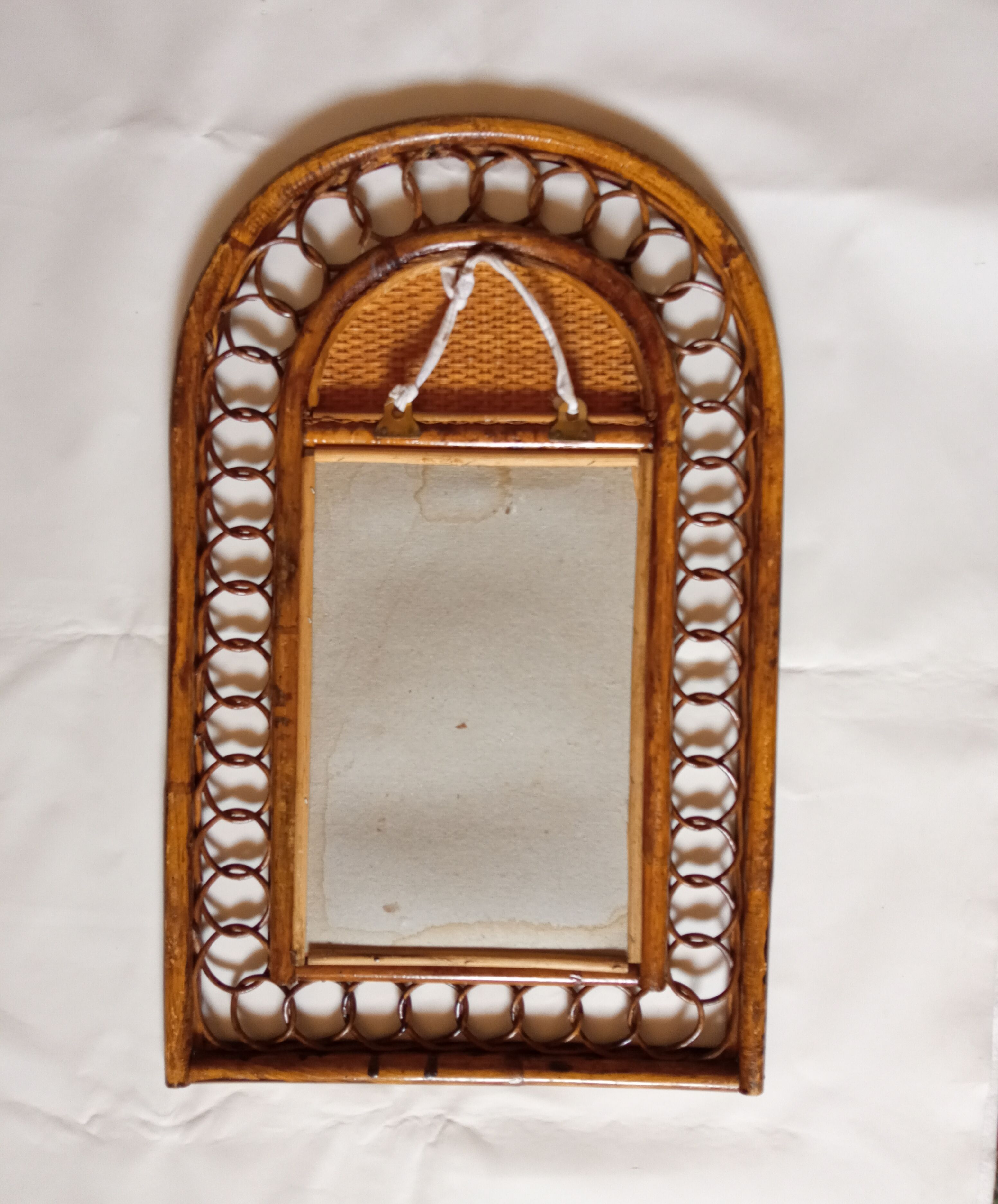 Miroir bambou vintage 35x55cm